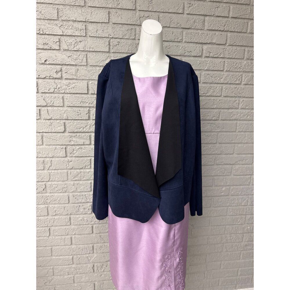 Chico’s Women Navy Long Sleeve Open Front Blazer Size 3